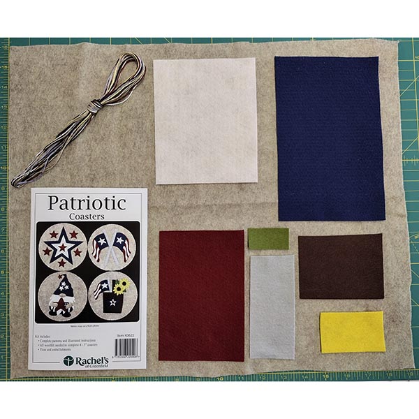 Felt Coaster Kit - Patriotic - Contents