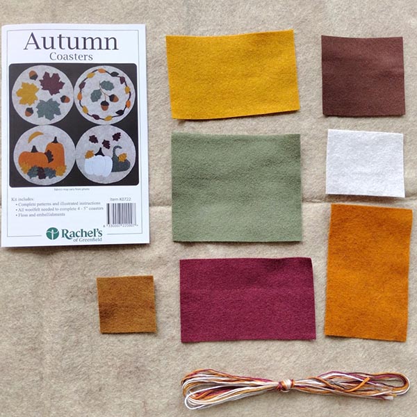 Felt Coaster Kit - Autumn - Contents