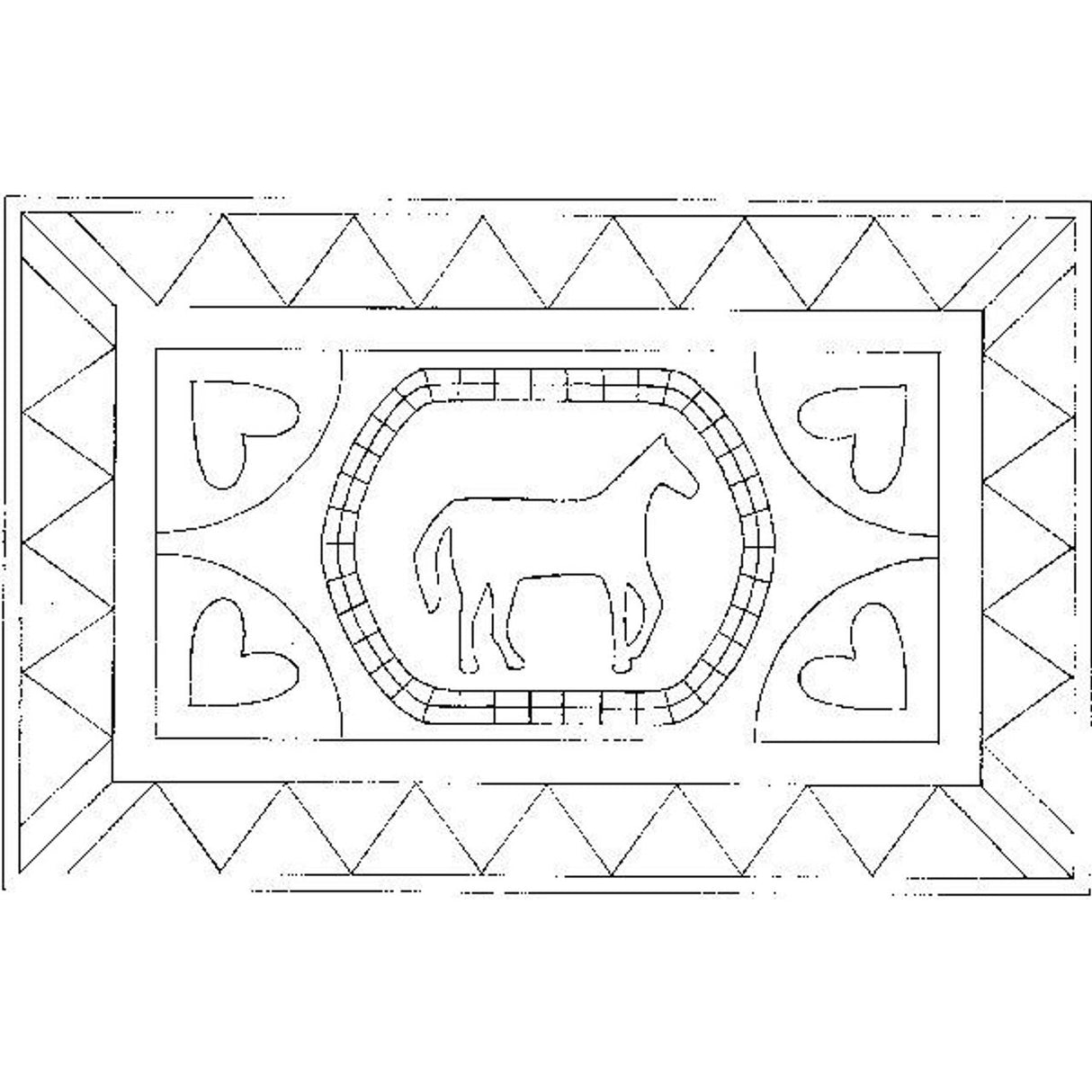 Shaker Horse and Hearts - Pattern Sketch