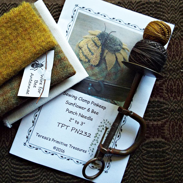Punch Needle Kit - Sunflower Bee Sewing Clamp