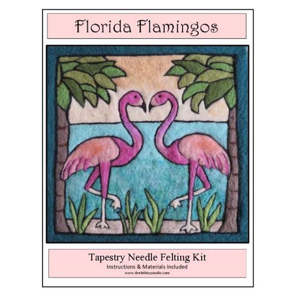 Tapestry Felting Kit - Florida Flamingos - Package