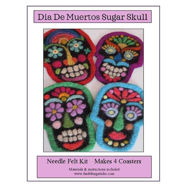 Tapestry Felting Kit - Dia De Muertos Sugar Skull Coasters - Package
