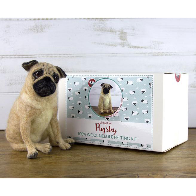 World of Wool Felting Kit - Pugsley the Pug