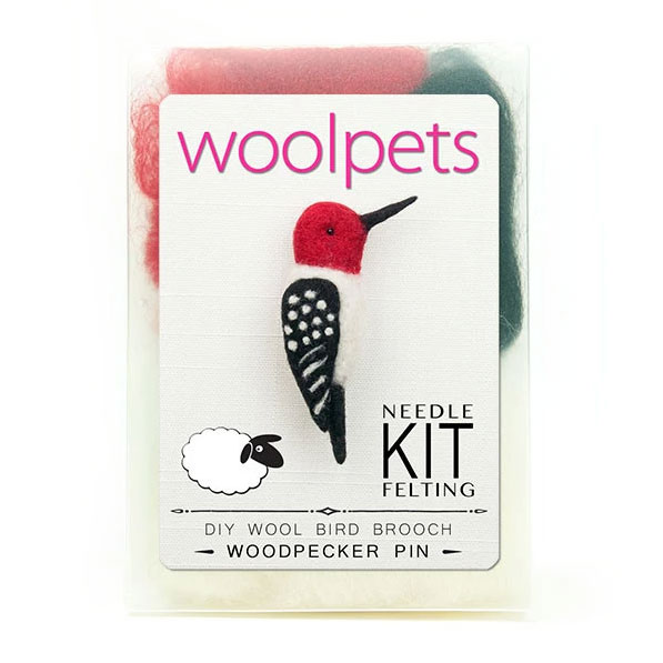 WoolPets Needle Felting Kit - Woodpecker Pin - 850001439145