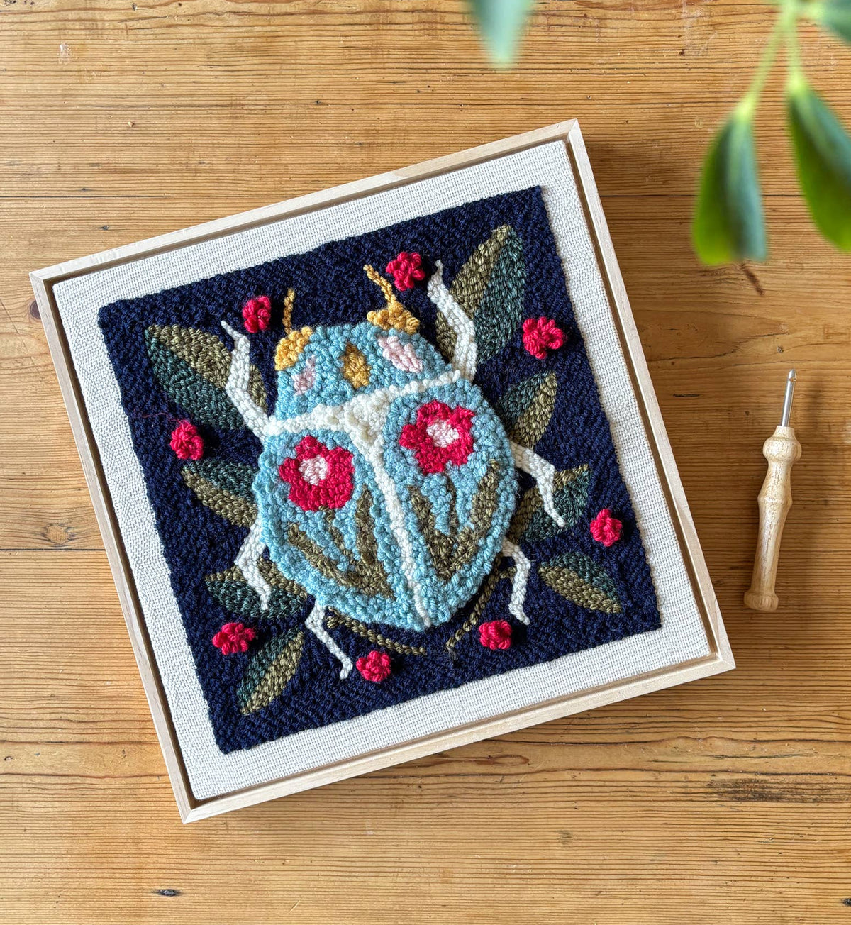 Spring Beetle Punch Needle Frame Kit - The Woolery