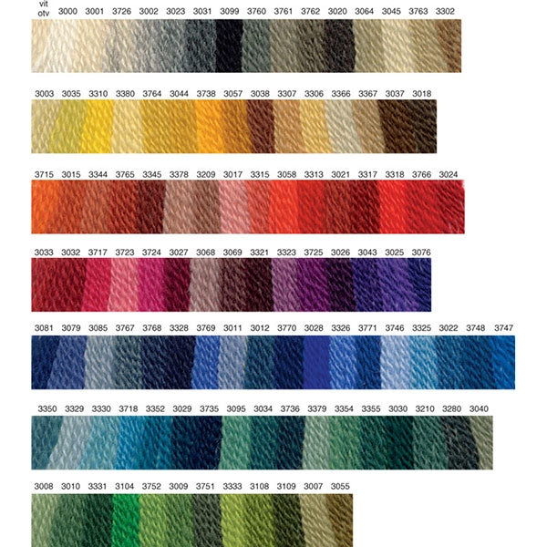 Borgs TUNA Wool Yarn - Color Card