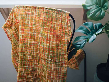 Woven Spring Shawl in Ashford Caterpillar Cotton