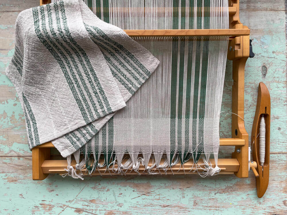 Weaving on a Rigid Heddle Loom, Plus Hemming A Dish Towel