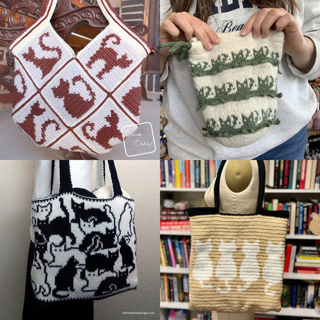 Crochet Cat Bag Patterns & Knit Totes: 4 Purr-fect Picks with Yarn Picks