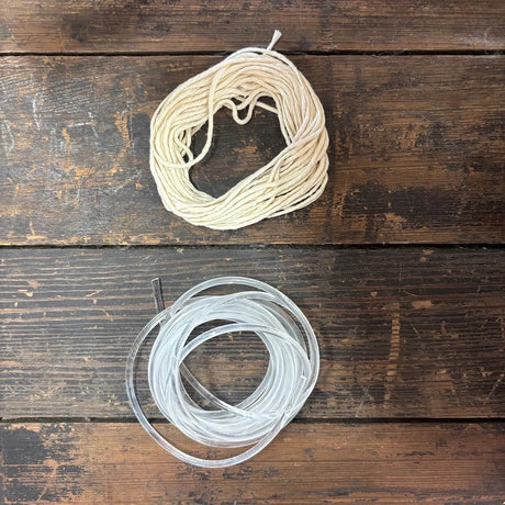 Cotton and Poly Drive Bands on Wood plank background