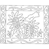 One Crow and Sunflowers Rug Pattern - The Woolery