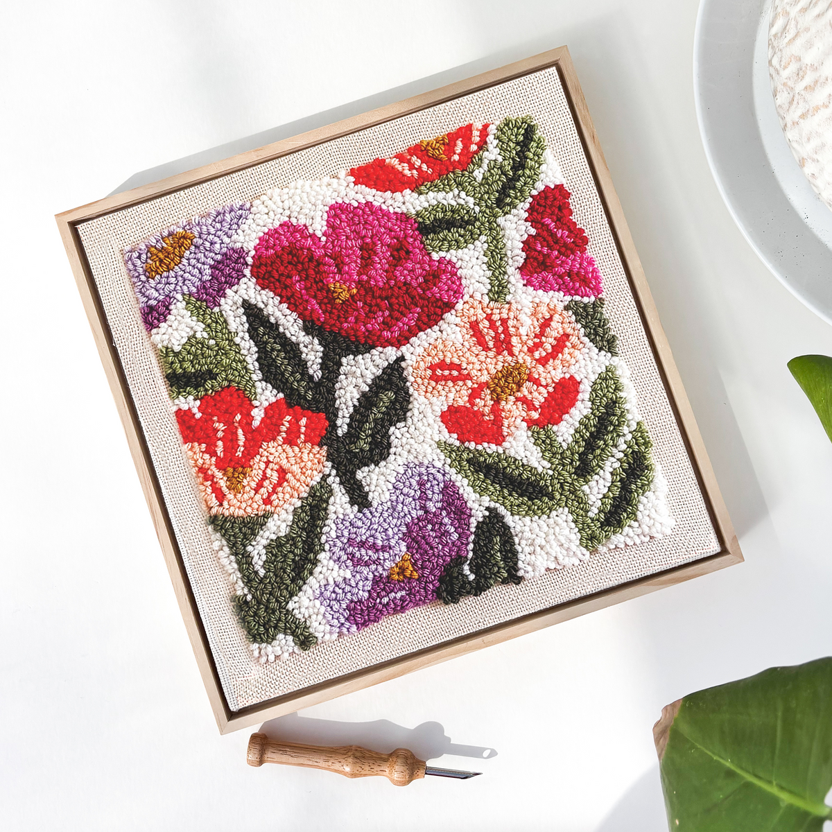 Wildflower Square Punch Needle Kit - The Woolery