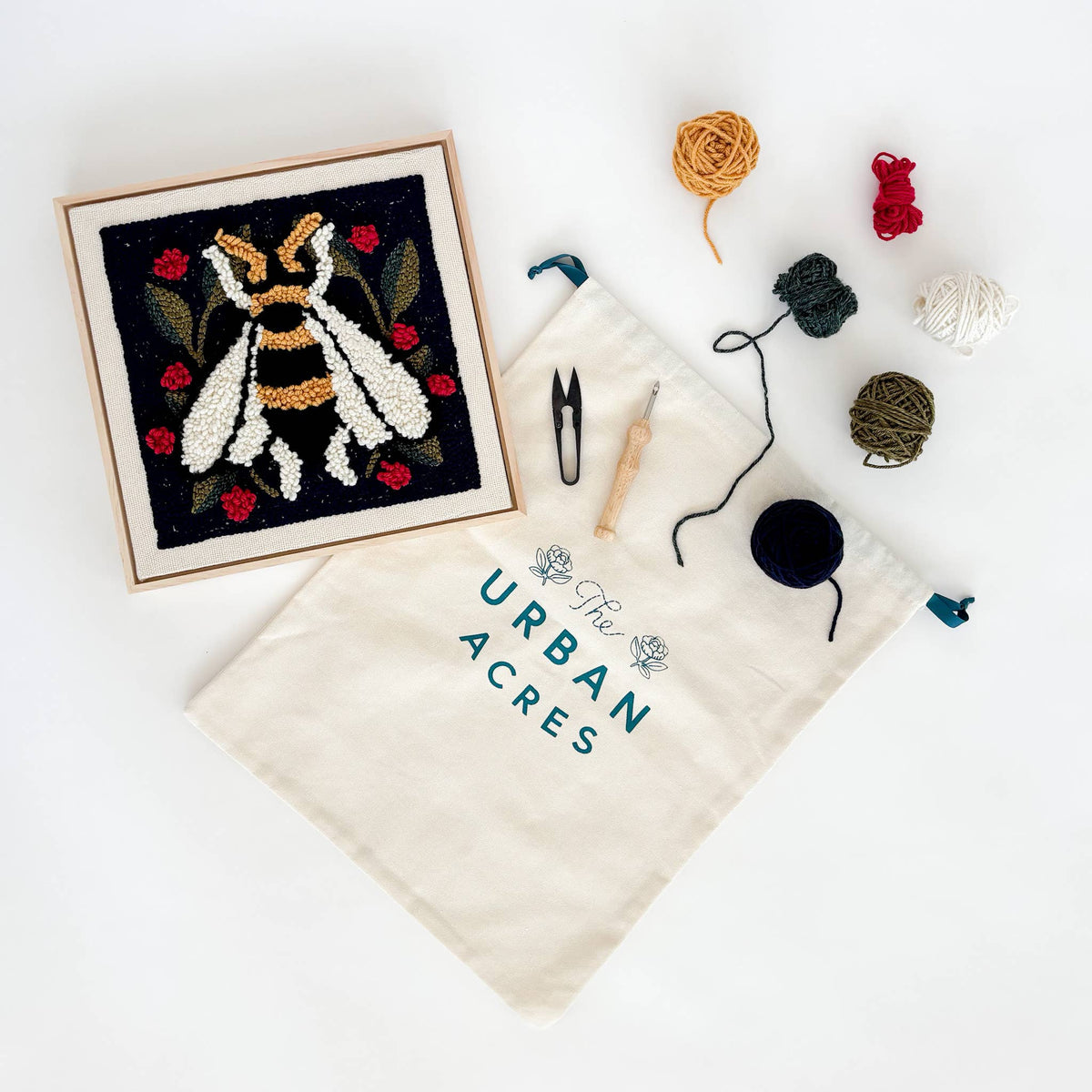 Spring Bee Punch Needle Frame Kit - The Woolery