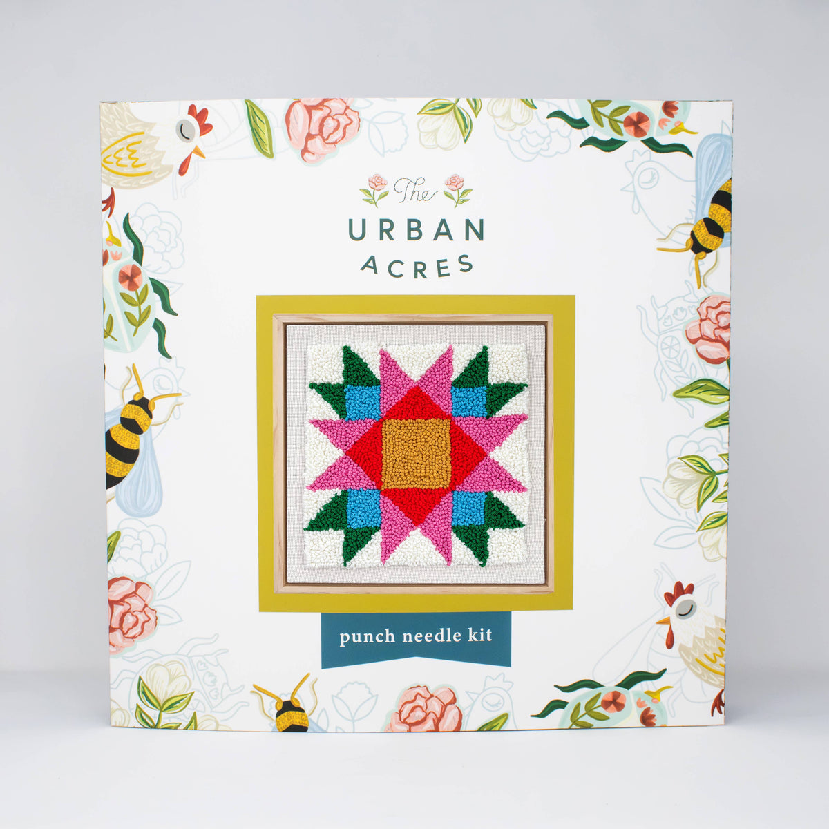 Rainbow Quilt Square Punch Needle Kit - The Woolery