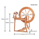 Ashford Traditional Spinning Wheel - Double Drive - Unfinished Dimensions