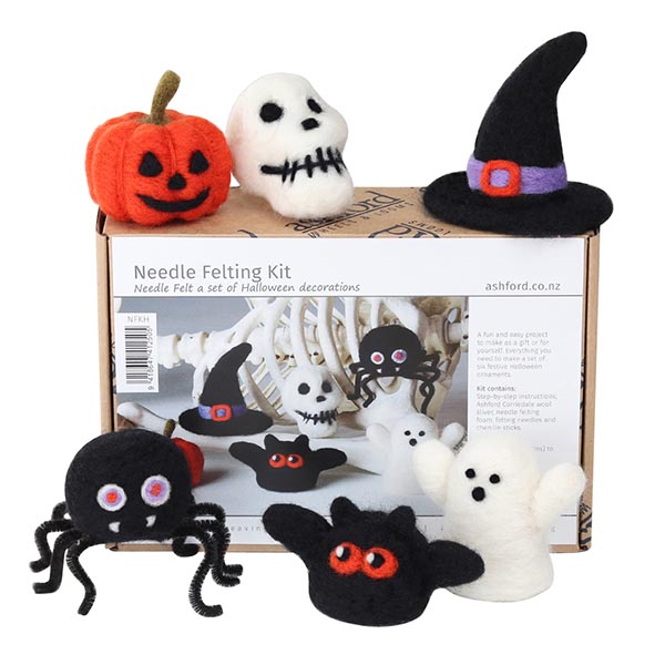 Ashford Halloween Needle Felting Kit: Pumpkin, Ghost, & More