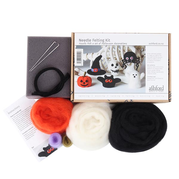 Ashford Needle Felting Kit - Halloween - Contents
