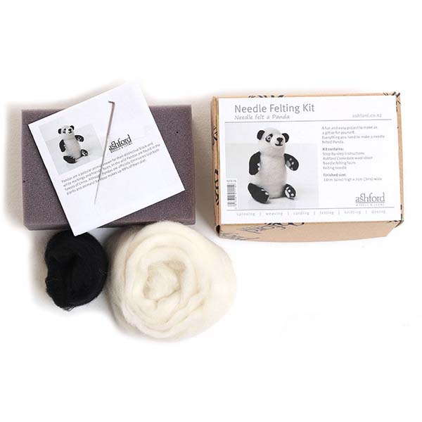 Ashford Needle Felting Kit - Panda Kit Contents