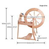 Ashford Traditional Spinning Wheel - Single Drive - Unfinished Dimensions