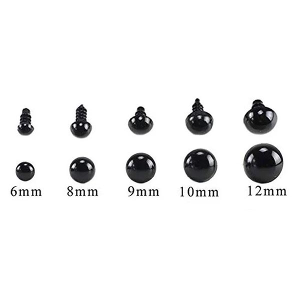 Amigurumi Safety Eye Assortment - Dimensions