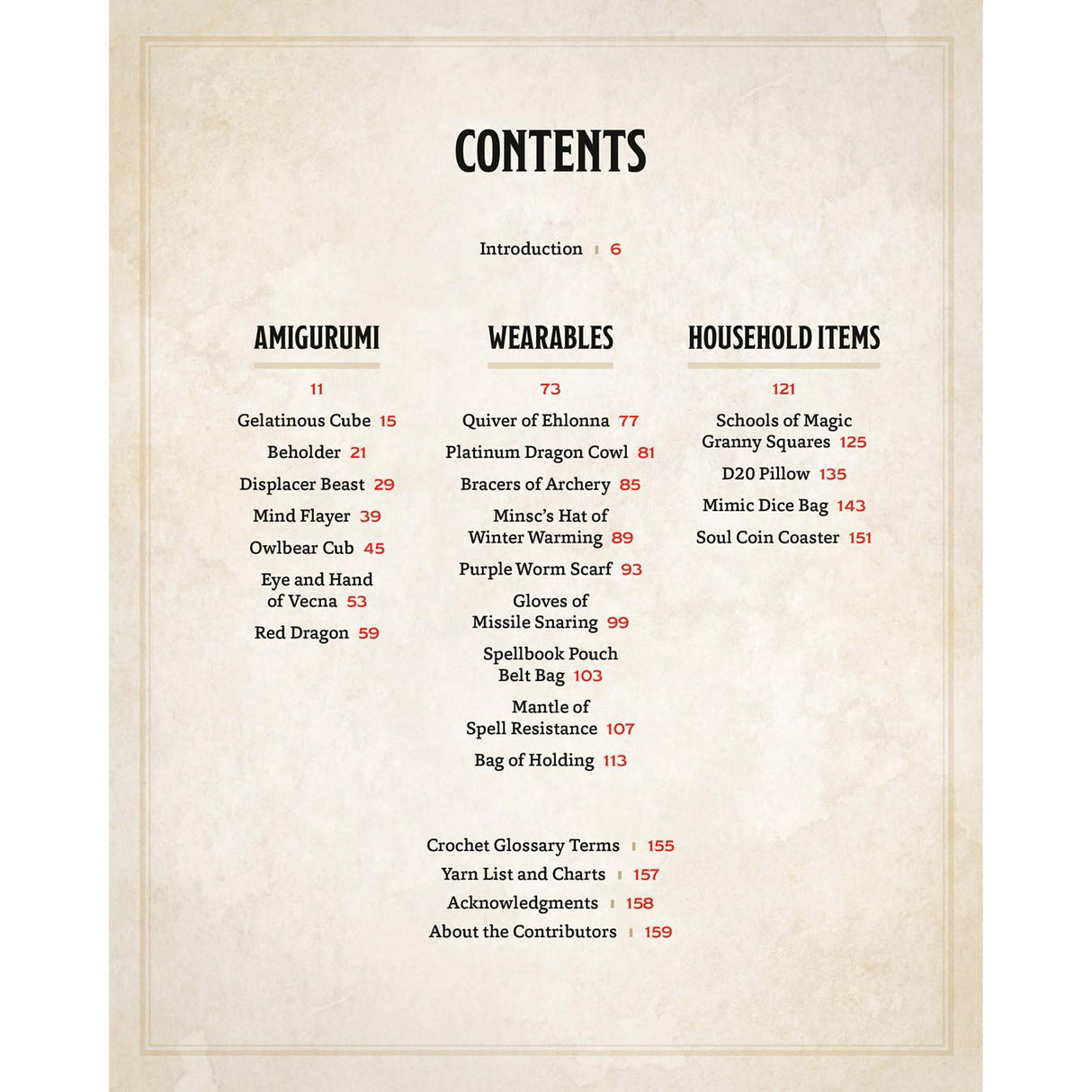 Dungeons and Dragons Crochet - Table of Contents.