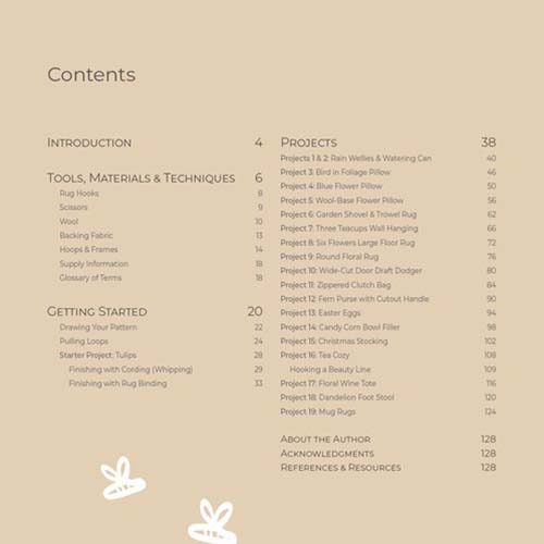 Rug Hooking with Wool Strips - Table of Contents