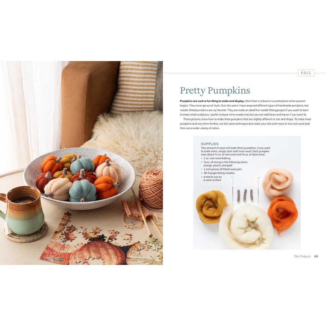 Needle Felting Through the Seasons - Project Example - Pretty Pumpkin