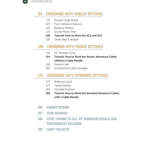 Adventure Cables - Table of Contents