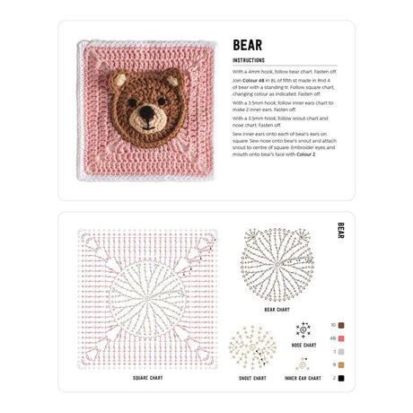 3D Granny Squares Card Deck - Bear Pattern