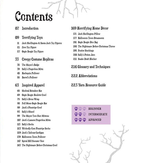 Tim Burton's Nightmare Before Christmas Official Knitting Guide - Table of Contents