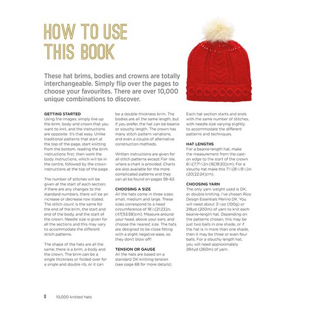 10,000 Knitted Hats - How to Use this Book