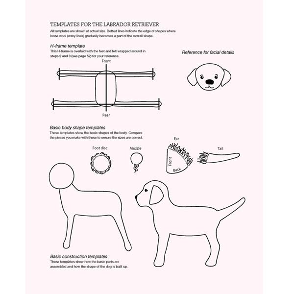 Cute Dogs to Needle Felt - Diagram