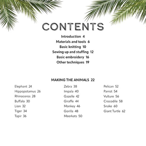 Knit a Mini Safari - Table of Contents