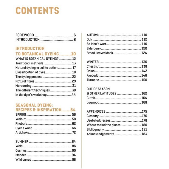 Botanical Dyes - Contents