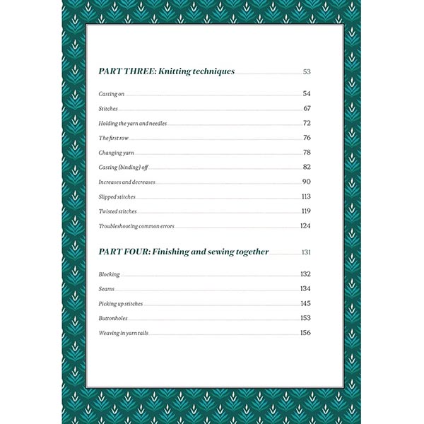 The Knitting Companion - Table of Contents Cont.