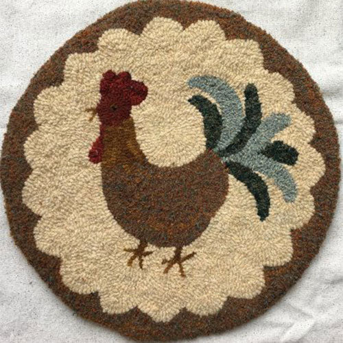Rooster Chair Pad Rug Hooking Kit | The Woolery