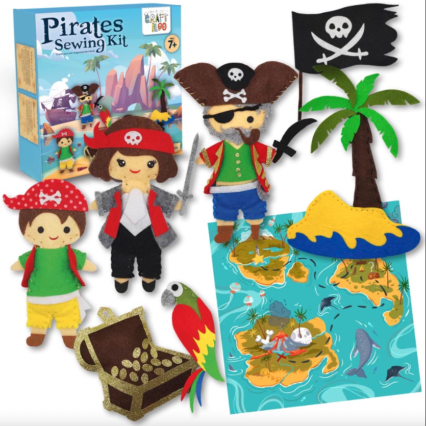 Craftiloo Sewing Kit for Kids - Pirates