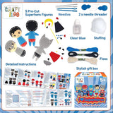 Craftiloo Sewing Kit for Kids - Superheroes - Contents