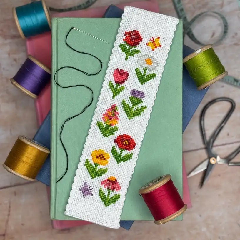 The Crafty Kit Company Cross Stitch Bookmark Kit - Cottage Garden