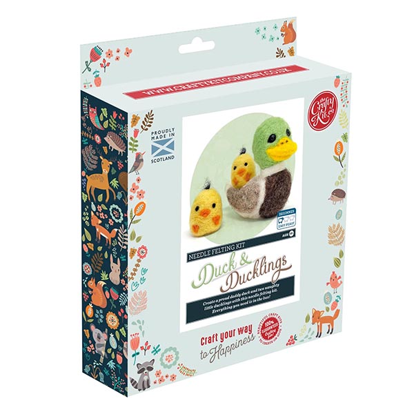 Duck and Ducklings Needle Felting Craft Kit - a
