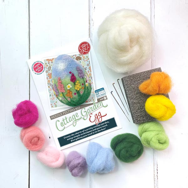 Cottage Garden Egg Needle Felting Craft Kit - c
