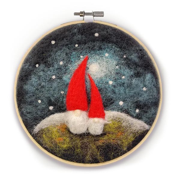 Nordic Gnomes in a Hoop Needle Felting Craft Kit - 5060347383506