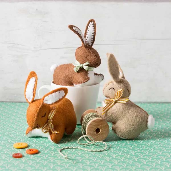 Corinne Lapierre bunnies Felt Craft Kit | The Woolery