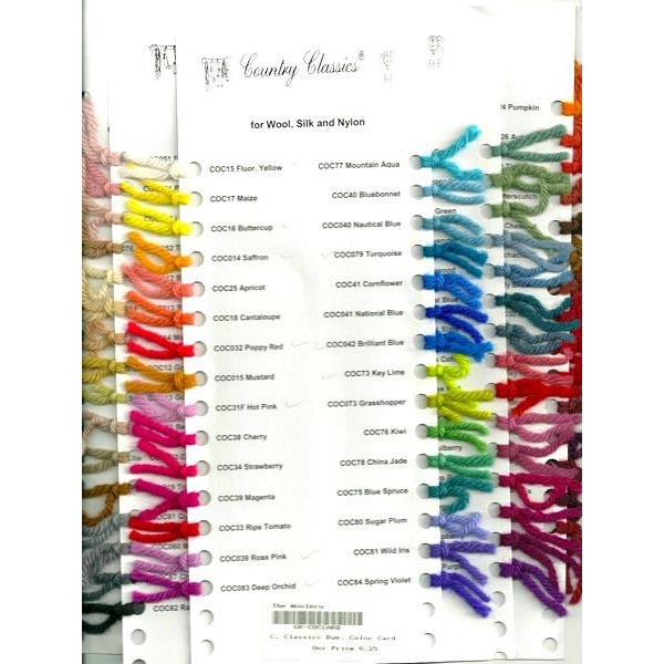 Country Classics Dye Color Card