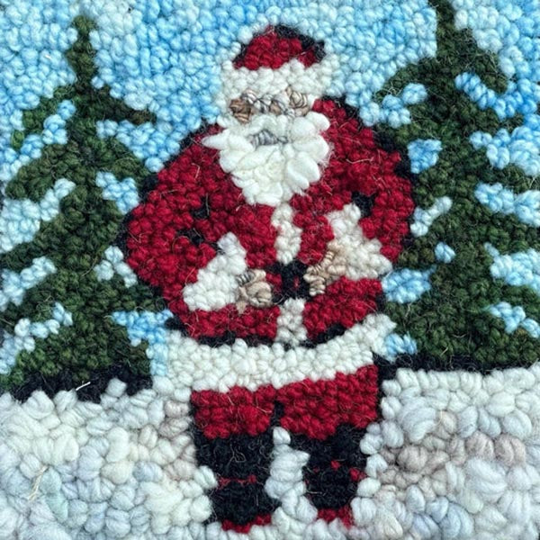 Beginner Rug Hooking Kit - Santa on the Tree Lot | The Woolery