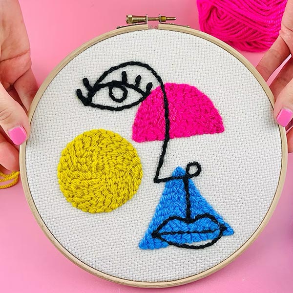The Edinburgh Craft Club Abstract Face Punch Needle Kit | The Woolery