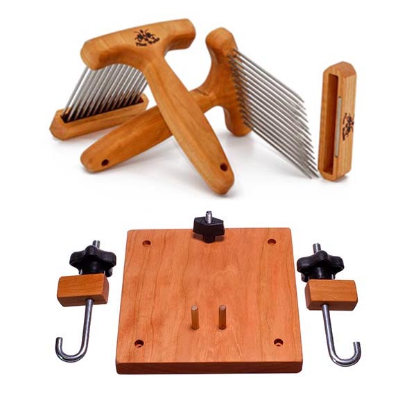 Cherry Wool Comb Holding Fixture