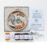 Coloring with Wool Needle Felting Kit - Autumn Squirrel - Kit Contents