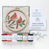 Coloring with Wool Needle Felting Kit - Winter Cardinals - Kit Contents