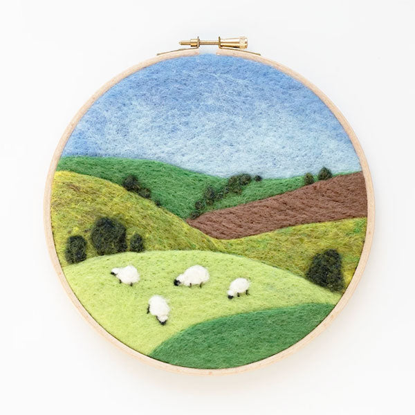 Painting with Wool Needle Felting Kit - Grazing Sheep - 676753027139